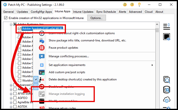 Adobe Acrobat - No Installation Logging Option in Publisher