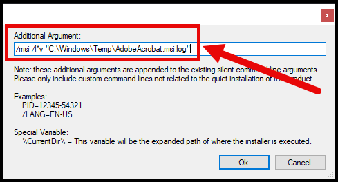 Adobe Acrobat - Add Installation Logging in Publisher
