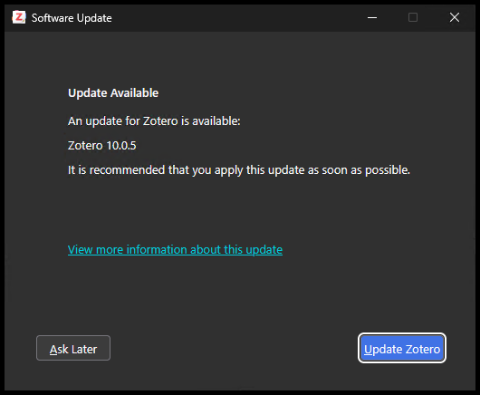 Check for Updates enabled