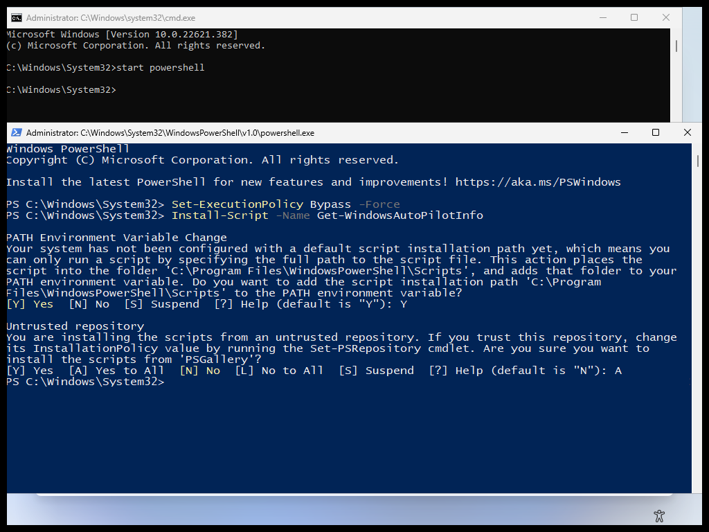 Install Get-WindowsAutoPilotInfo