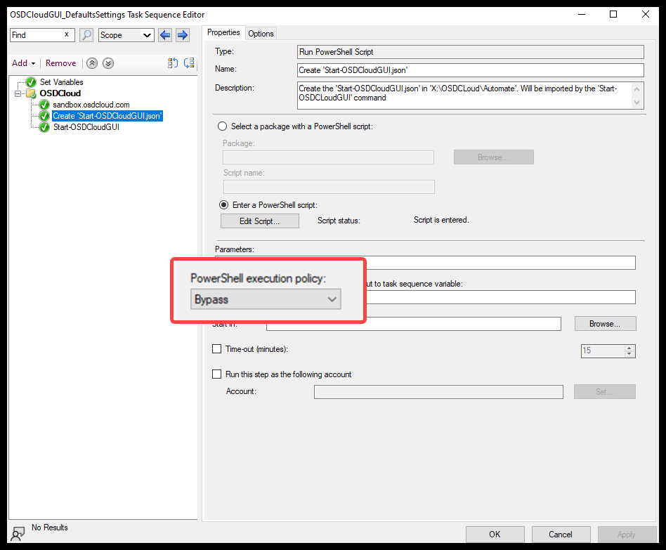 TS Step - Set Execution Policy