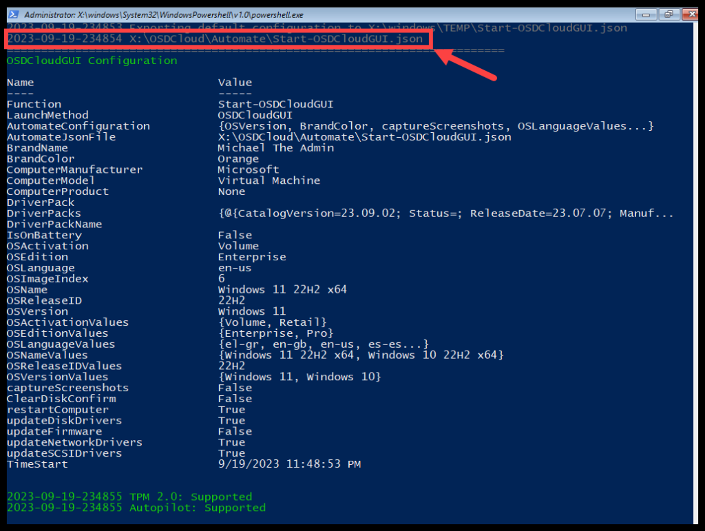 Found Start-OSDCloudGUI.json