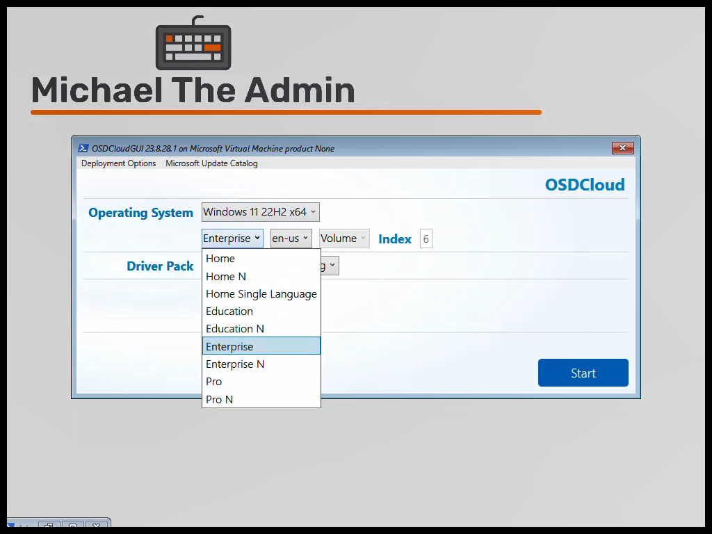 OSDCloudGUI - OS Editions