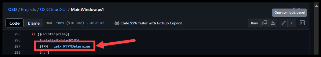 calling Get-HPTPMDetermine.ps1