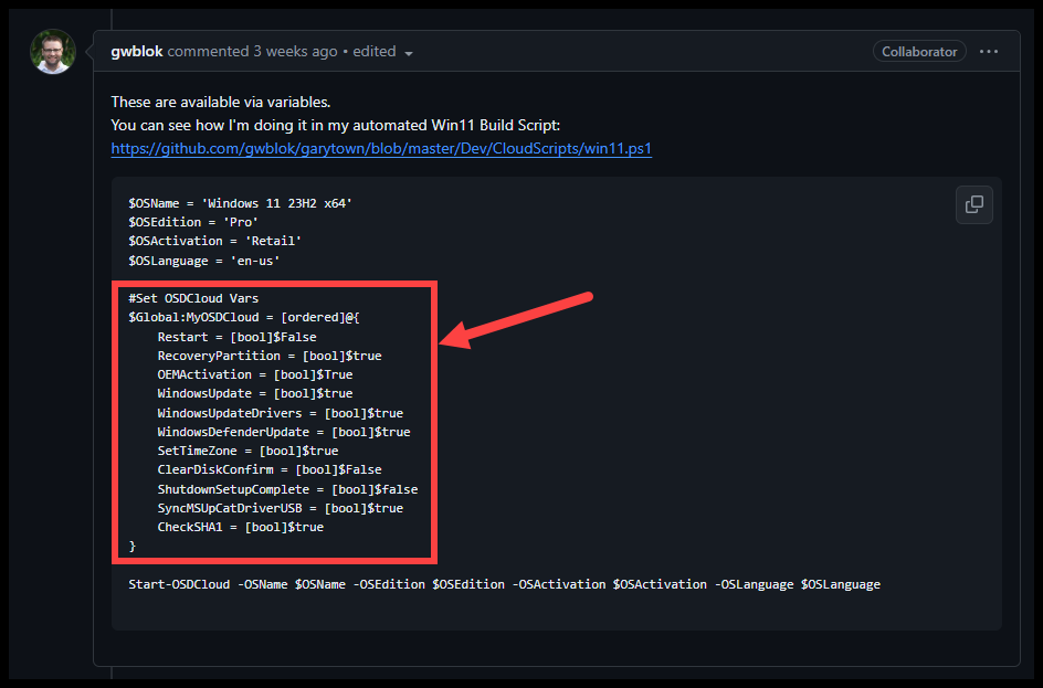 Issue 143 - MyOSDCloud Examle