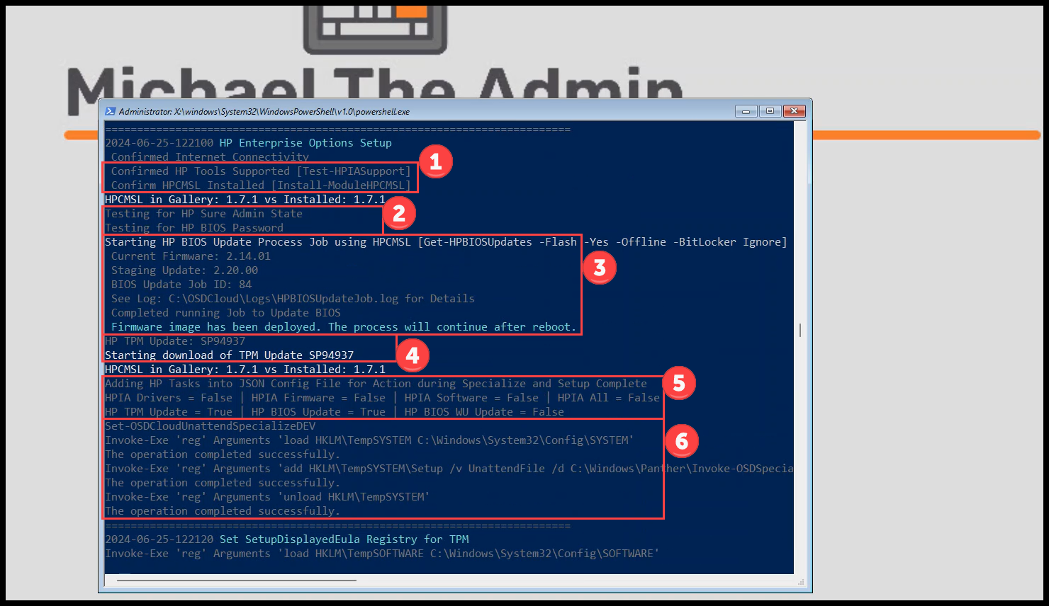 Running OSDCloud with HP Functions Updating TPM and BIOS