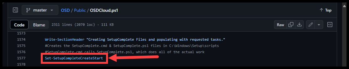 Calling Set-SetupCompleteCreateStart