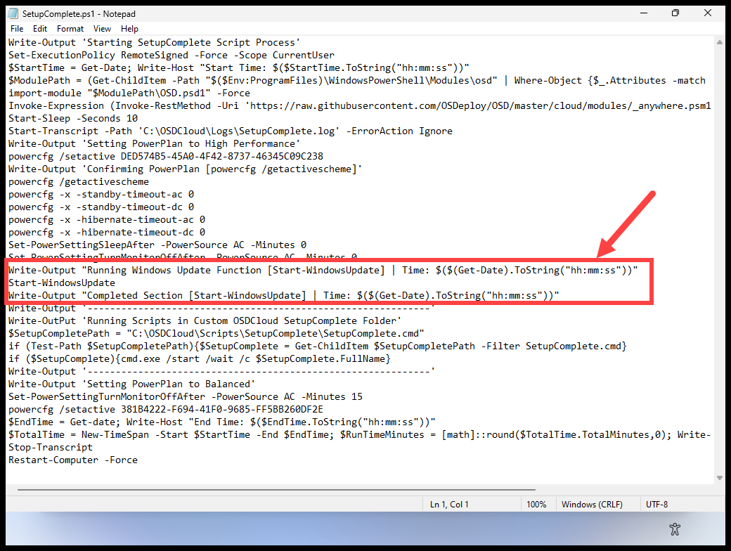 SetupComplete.ps1 - Start-WindowsUpdate
