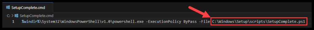 SetupComplete.cmd File