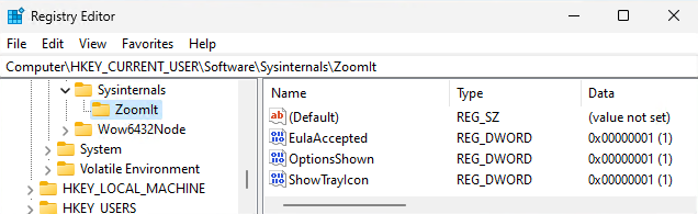 Sysinternals Registry Key