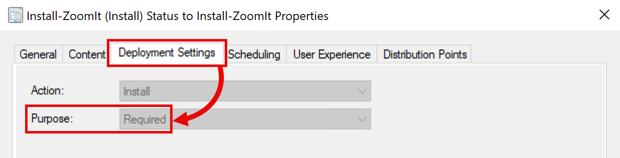 Configuration Manager Deployment Purpose
