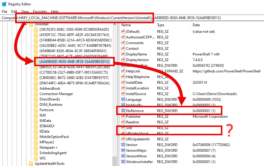 MSI Silent Install example with ARPNOREMOVE=1 Registry