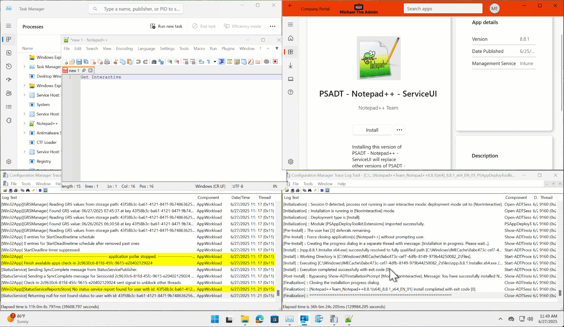PSADT with ServiceUI Demo Gif