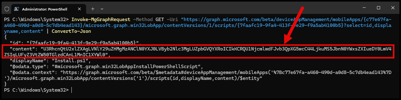 Graph API of installer script content