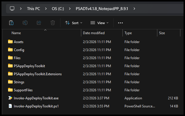 PSADT Notepad++ Package Example