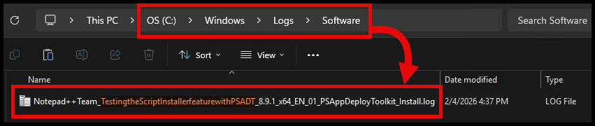 PSADT Log File Name